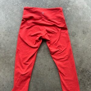 cropped lululemon burnt orange leggings